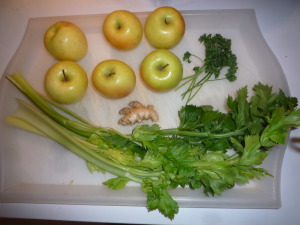 Les ingrédients pour mon jus pomme-céleri